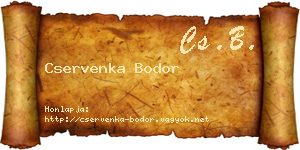 Cservenka Bodor névjegykártya